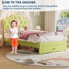 Twin Size Bed Frame, Velvet Crystal Button Headboard, Storage Drawer, No Box Spring Needed, Noise Free, for Kids, Teens - 4 of 4
