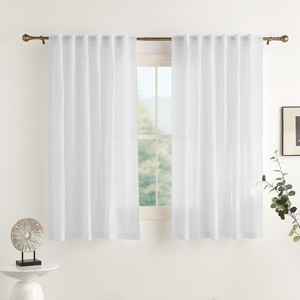 NICETOWN Light Filtering Sheer Curtain Pair - Rod Pocket/Back Tab Sheer Drapes for Bedroom/Living Room, 2 Panels - 1 of 4
