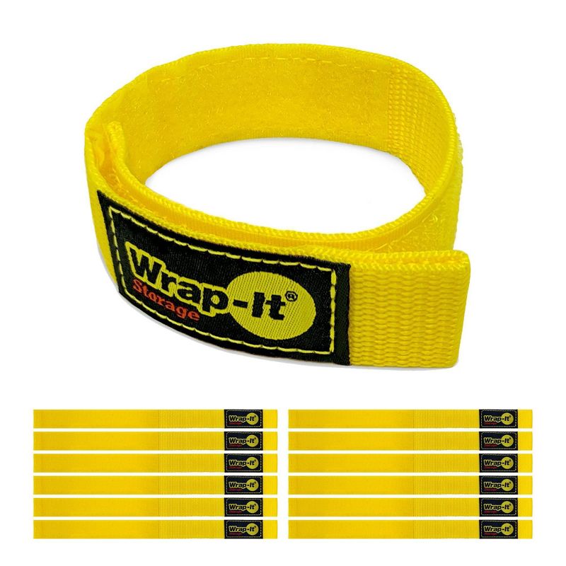 Wrap-It 12&#34; x 1&#34; 12pk Quick Straps Yellow, 1 of 11