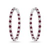 Luxurious Inside-Out Hoop Earrings Embellished with sapphire and Sparkling Cubic Zirconia for a Bold and Elegant Statement - 2 of 4