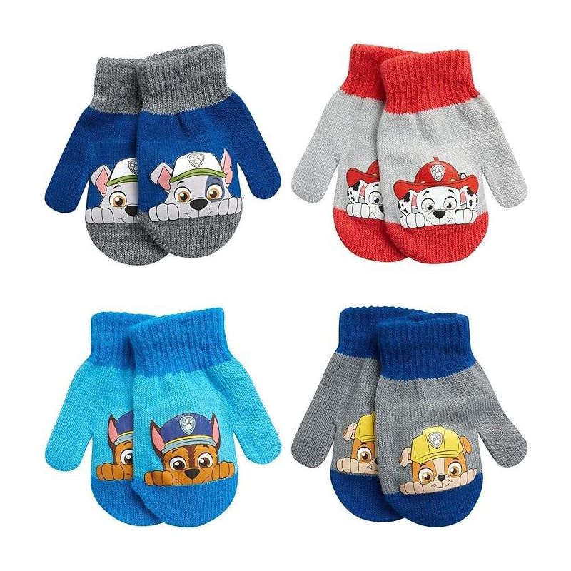 Paw Patrol 4 pair Mitten or Gloves Set, Toddlers/Little Boys Age 2-7, 1 of 6
