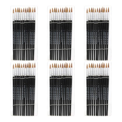 Charles Leonard Water Color Paint Brushes With Round Pointed Tip, # 6,  11/16, Camel Hair, Black Handle, 12 Per Pack, 6 Packs : Target