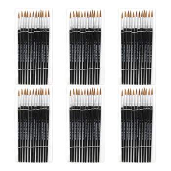 Arteza Watercolor Paint Brushes,​ Set of 12, Assorted Shapes, Synthetic  ​Soft-Bristle Brushes​ with Anti-Rust Ferrules, Painting Art Supplies for