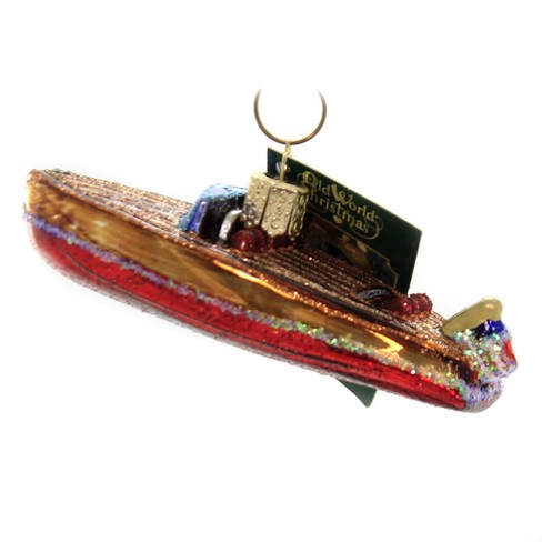 Old World Christmas 1 25 Classic Wooden Boat Mahogany Beauties Tree Ornaments Target