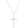 Steeltime men's sterling silver 24" Cuban chain and cross pendant. Color Options: Silver, Gold - 2 of 3
