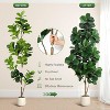 Fiddle Leaf Fig Tree Artificial with 48 Leaves - Realistic Faux Ficus Lyrata Trees in 7.8" Grey Planter Pot - 4 of 4