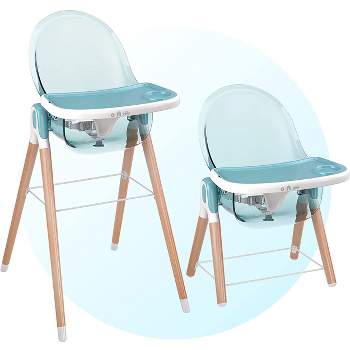 Children of Design Adjustable & Reclining 6-in-1 Deluxe Wooden High Chair for Babies & Toddlers