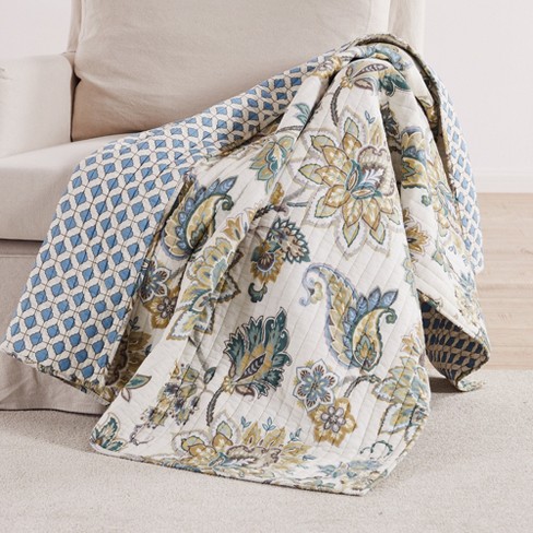 Palladium Grey Floral Quilted Throw - Levtex Home : Target