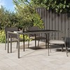 vidaXL Patio Table, Gray 74.8"x35.4"x29.5" Tempered Glass and Poly Rattan - 2 of 4