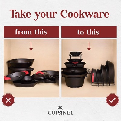Black Heavy Duty 5-Tier Metal Pan Organizer Rack