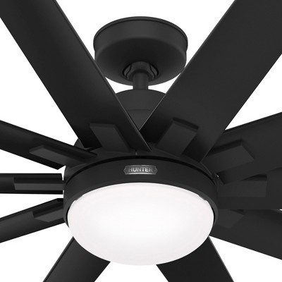 Overton Matte Black 72" 10-Blade Ceiling Fan with LED Light