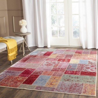 Multicolor Patchwork 4' x 6' Synthetic Area Rug