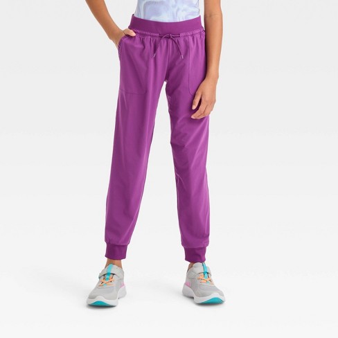 Girls' Lined Woven Joggers - All In Motion™ Purple XL