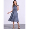Allegra K Women's Sleeveless Smocked Waist Gilding Metallic Stars Chiffon Party Dress - 4 of 4