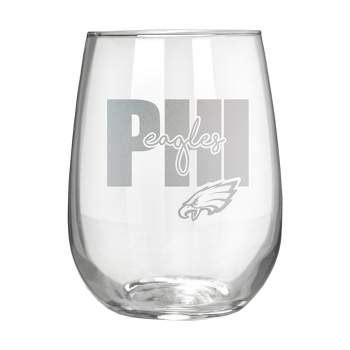 NFL Philadelphia Eagles The Vino Stemless 17oz Wine Glass - Clear