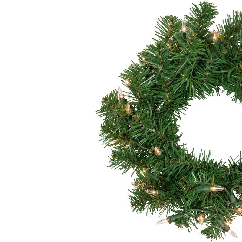 Northlight Pre-Lit Deluxe Dorchester Pine Artificial Christmas Wreath, 12-Inch, Clear Lights, 3 of 5