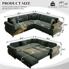 GDFStudio Keene 6-Seater L-Shaped Chenille Sectional Sofa Bed with Pull-Out Sleeper - 3 of 4