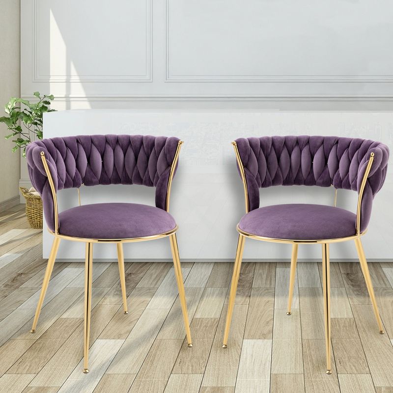 Set of 2 Modern Velvet Upholstered Accent Chair with Tufted Backrest-ModernLuxe, 1 of 13