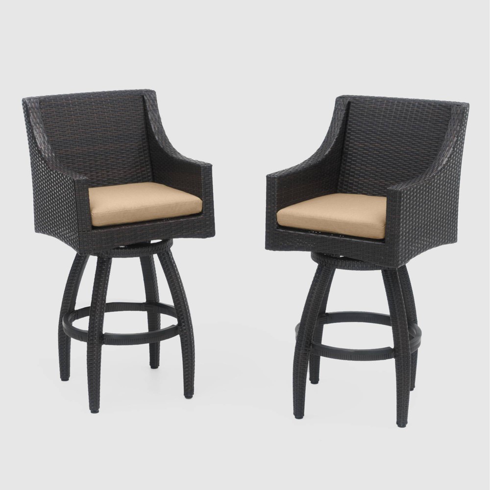 Deco 2pc Swivel Barstools Beige RST Brands
