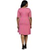 24seven Comfort Apparel Elbow Sleeve Plus Size Knee Length Dress - 3 of 4