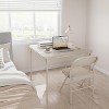 37.7-inch Portable Square Folding Card Table, Beige Metal Folding Table with PU Soft Cushion Suitable for Living Room, Office, Camping - 4 of 4