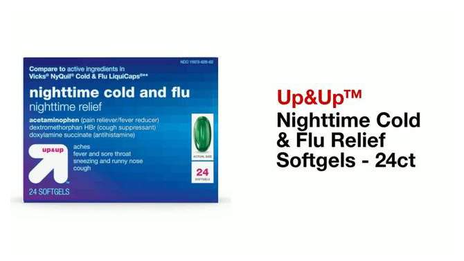 Nighttime Cold &#38; Flu Relief Softgels - 24ct - up &#38; up&#8482;, 2 of 8, play video