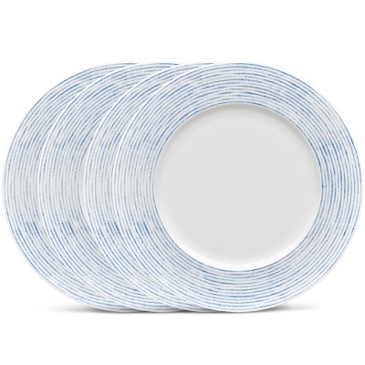 Noritake Hammock Set of 4 Rim Stripe Dinner Plates