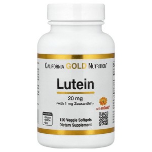Lutein with Zeaxanthin, Extracted from Marigold Flowers, Supports Overall Macular Health, Non GMO, Soy Free, Gluten Free, 20 mg, 120 Veggie Softgels - 1 of 4