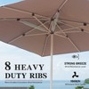 Kumasinova Rectangular Patio Umbrella with 8-Rib Frame,Outdoor Umbrella with Crank Lift&Tilt,Beach Umbrella for Pool&Resorts,Patio Market Umbrella - 4 of 4