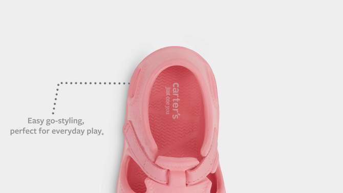 Carter's Just One You® Toddler Girls' First Walker Rubber Sneakers - Pink, 2 of 6, play video