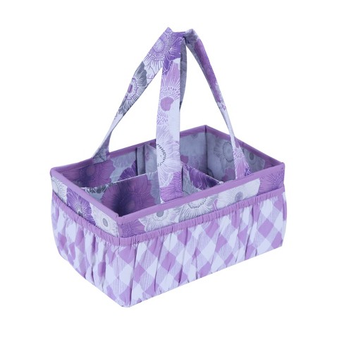 Bacati - Watercolor Floral Purple/gray Fabric Storage Box/tote Large :  Target