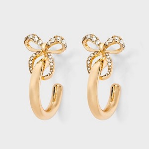 SUGARFIX by BaubleBar Bow It Goes Hoop Earrings - Gold - 1 of 3