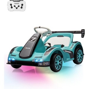 Go Kart for Kids, Electric Ride On Car with 2 Motors, Remote Control, Safety Belt & LED Lights, Toy Race Car with Speed Adjustment - 1 of 4