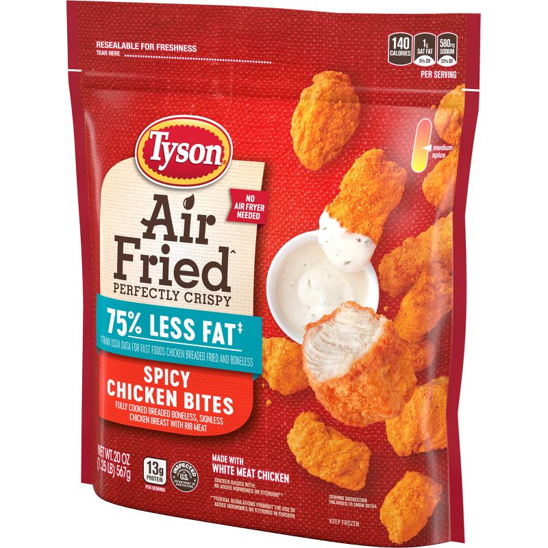 Tyson Air Fried Spicy Chicken Bites - Frozen - 20oz, 4 of 8