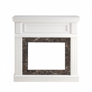 Gulches 41 in Freestand ing MDF Mantel Only White 1pc No Electric Fireplace  insert  included - 1 of 4