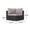 Christopher Knight Home 5pc Santa Rosa Wicker Outdoor V-Shaped Sectional Furniture Sofa Set Gray/Light Gray - 4 of 4