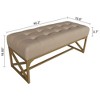 eHemco Modern Faux Leather Bench, 40.2 Inches, Gold - 4 of 4