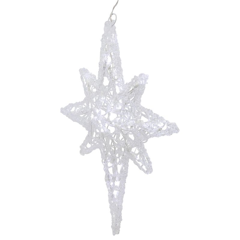 Northlight 24" Pure White LED Twinkle Bethlehem Star Hanging Christmas Decoration, 5 of 8