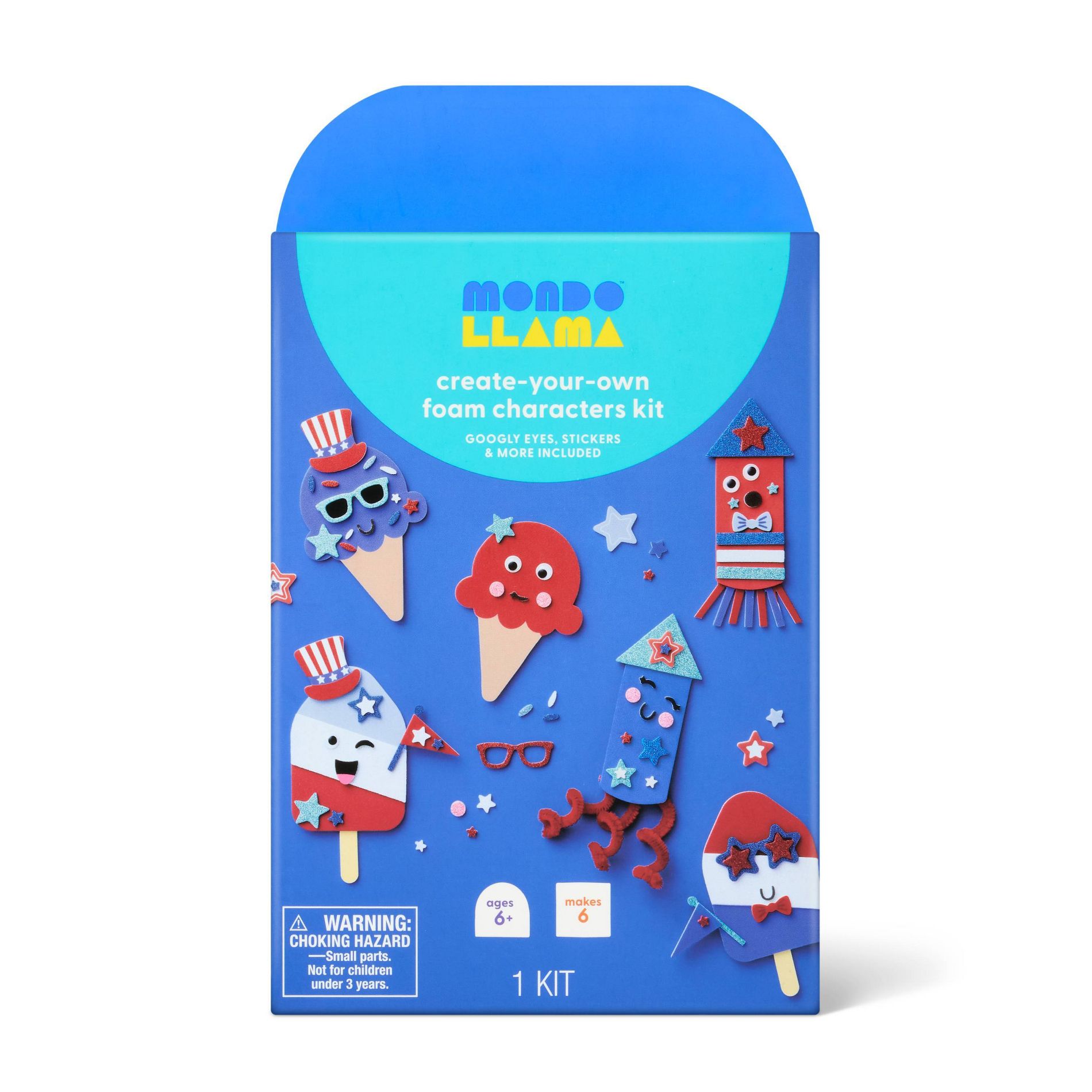 6ct Foam Platter 4th of July USA Craft Activity Kit - Mondo Llama™