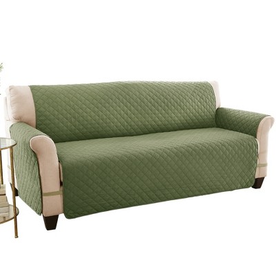 Collections Etc Ultra Reversible Furniture Cover Protector Sofa Olive/Sage