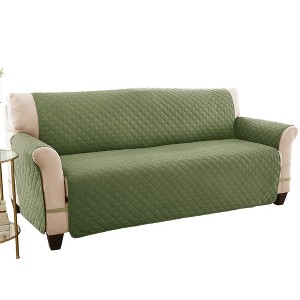 Collections Etc Ultra Reversible Furniture Cover Protector Sofa Olive/Sage - 1 of 3