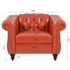 NicBex 84.65" Chesterfield Sofa with Rolled Arm, Modern PU Leather 3 Seater Sofa Couch, Upholstered Vintage Couch for Living Room - 4 of 4