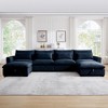 Oversized 157.5" Corduroy Cloud Modular U-Shaped Sectional Sofa with Big Deep Seat and 2 Storage Ottoman, 6-Piece Free combination Sofa - 3 of 4