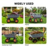 Heavy Duty Yard Cart - 800Lbs Capacity 4-Wheel Wheelbarrow w/10in All-Terrain Tires, 180 Rotating Handle (Gray) - 3 of 4