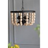 VYNXARIA 4 - Light Vintage Wood Beaded Ceiling Lights, Hanging Chandelier with Adjustable Chain - 2 of 4