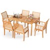 Costway 7 PCS Patio Dining Set Acacia Wood Table and Chairs Set with 1.97” Umbrella Hole - 2 of 4