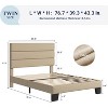 Twin Size, Platform Bed Frame with Fabric Upholstered and Wooden Slats Support, /No Box Spring Needed - 3 of 4