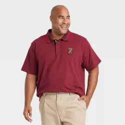 Houston White Adult Plus Size Short Sleeve Polo Shirt - Dark Red 5XL