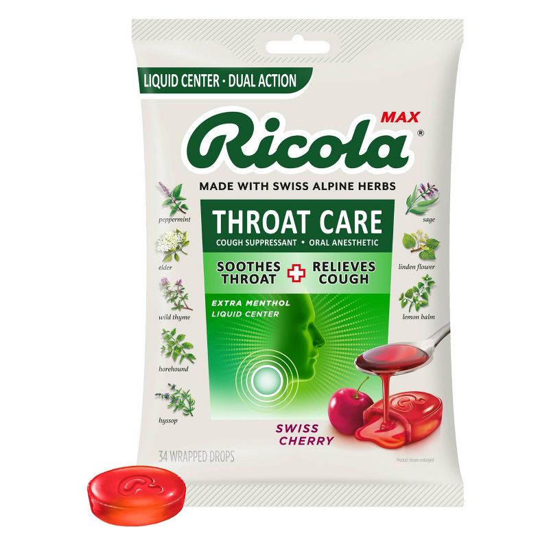 Ricola Max Throat Care Drops - Cherry - 34ct, 1 of 10