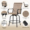 Yaheetech Set of 2 Patio Swivel Bar Stools with High Back and Armrest - 4 of 4